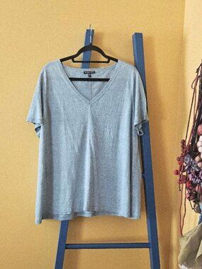 Eileen Fisher Seafoam Linen Short Sleeve Sweater Top
